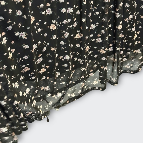 TORRID Black Floral Mesh Maxi Dress PLUS SIZE 2XL | Feminine Whimsigoth Cottage - Picture 6 of 13